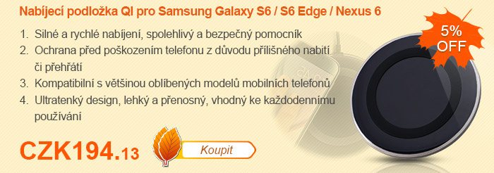 Nabíjecí podložka QI pro Samsung Galaxy S6 / S6 Edge / Nexus 6 