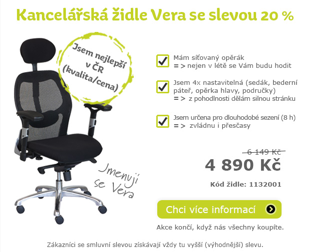 Kancelářská židle Vera se slevou 20 %
